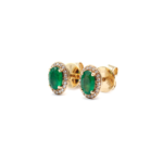 Earring - Yellow Gold with Emerald & Diamonds