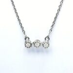 Necklace- 3 diamonds on White Gold