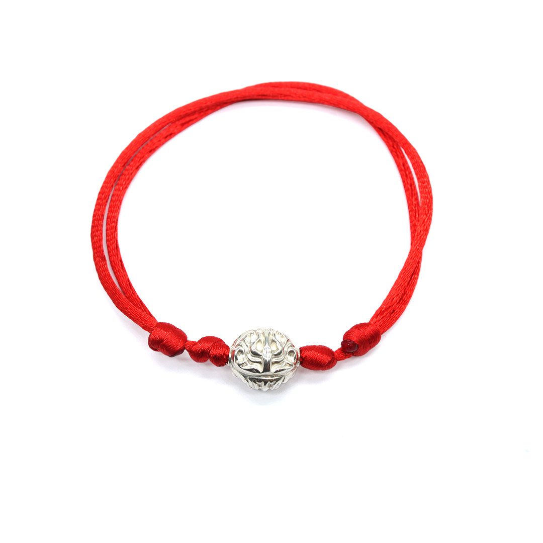 Bracelet - Shiny Silver Rudraksh