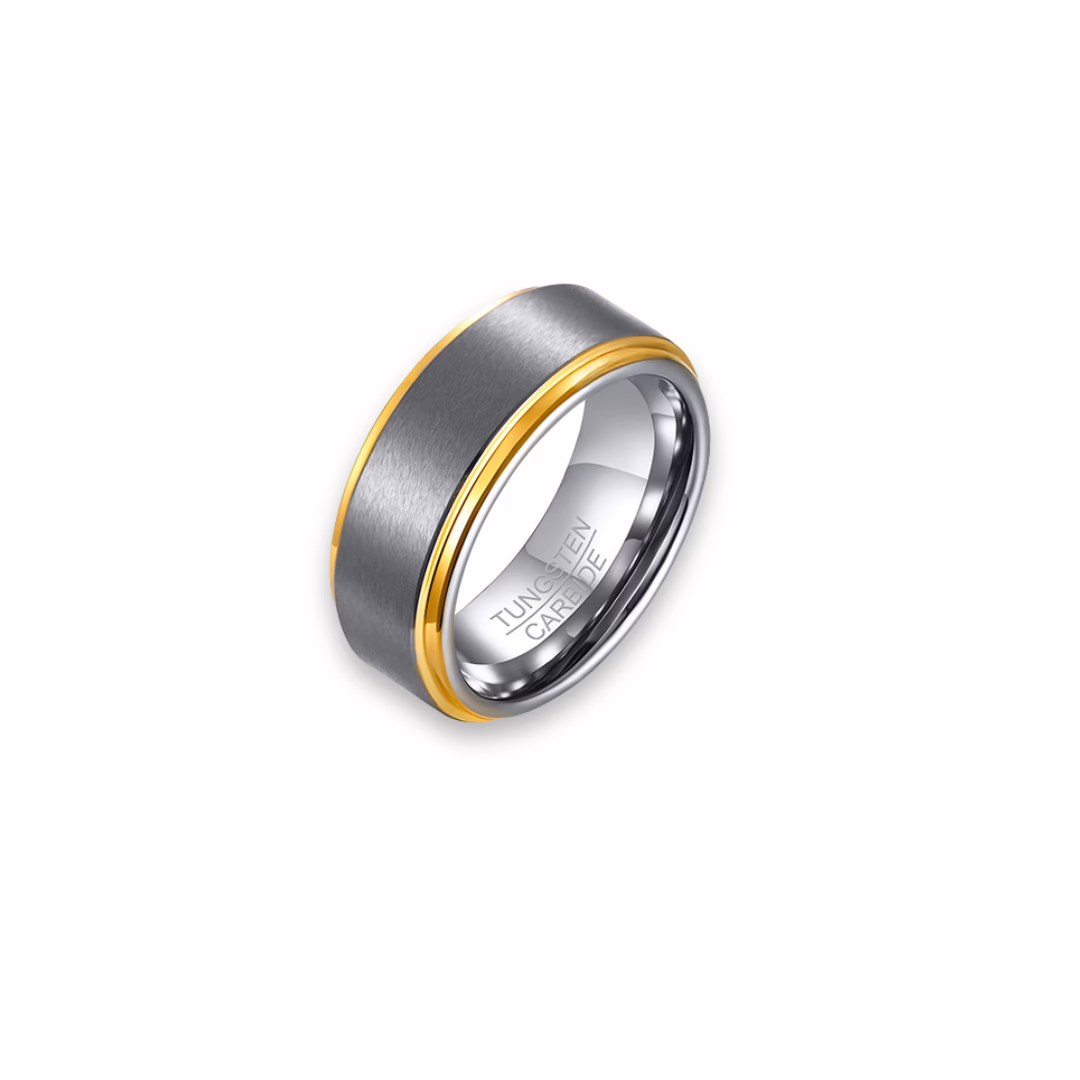 RING Gold and steelsize:8