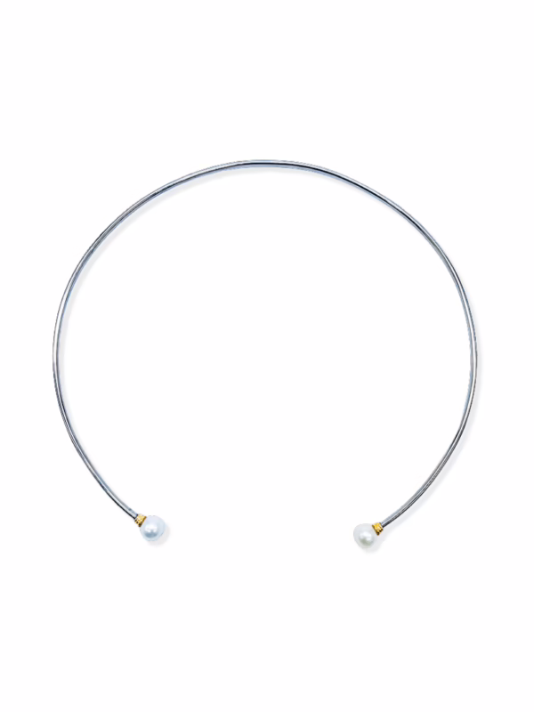 Necklace - Titanium - Pearl