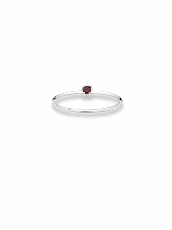 Ring- Mini Garnet on Silver