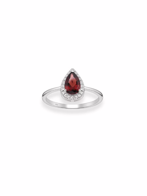Ring- Garnet Tear Drop