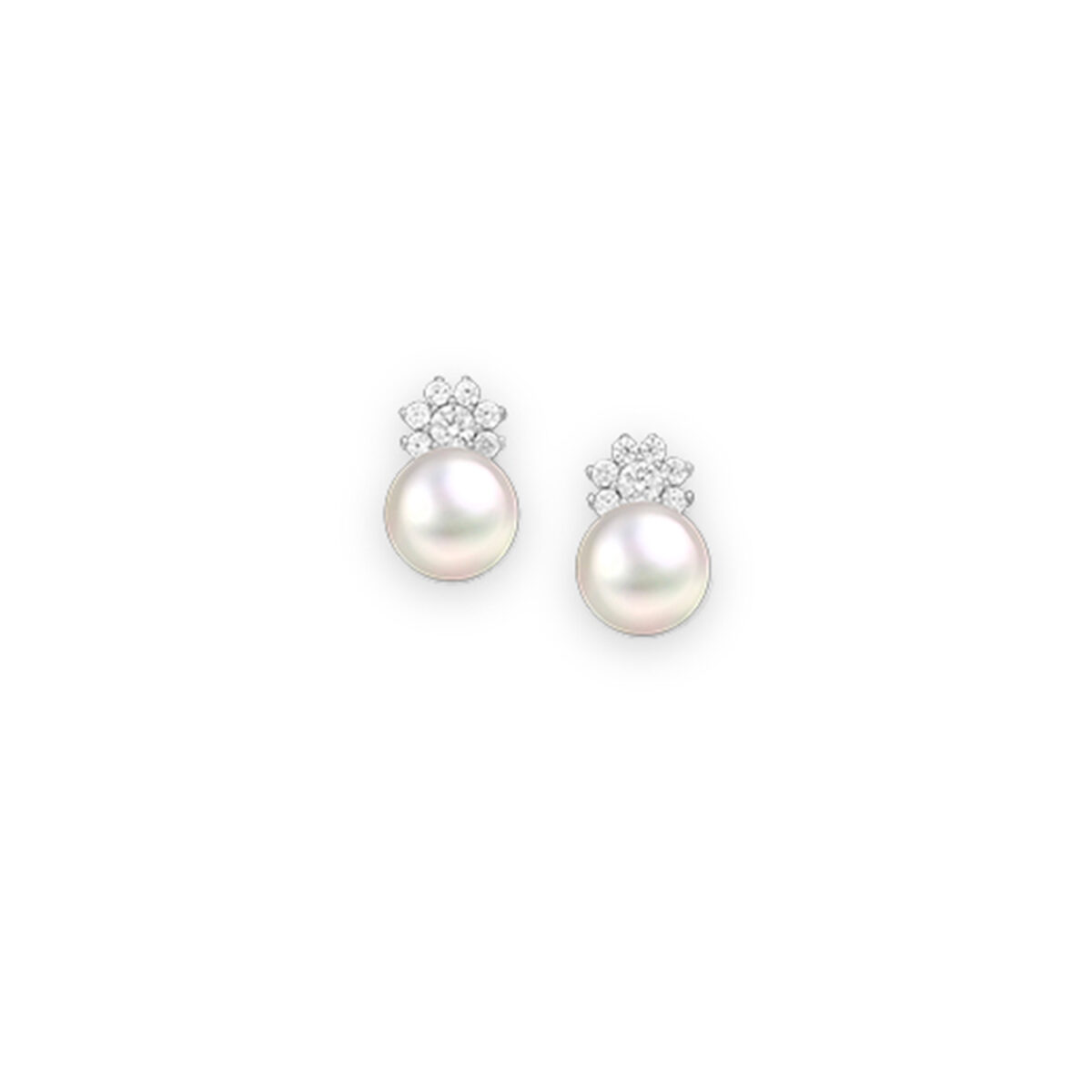 Earrings-Silver White Perles
