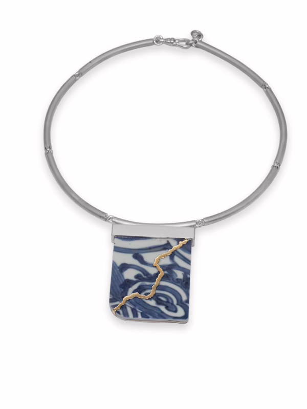 Necklace-Kintsugi-Silver and Yellow Gold
