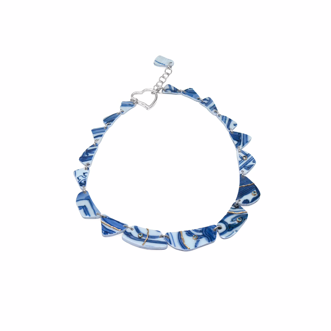 Necklace-Kintsugi-Silver and Yellow Gold