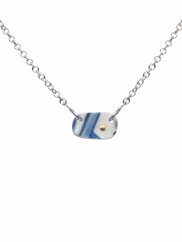 Necklace-Kintsugi-Silver and Yellow Gold