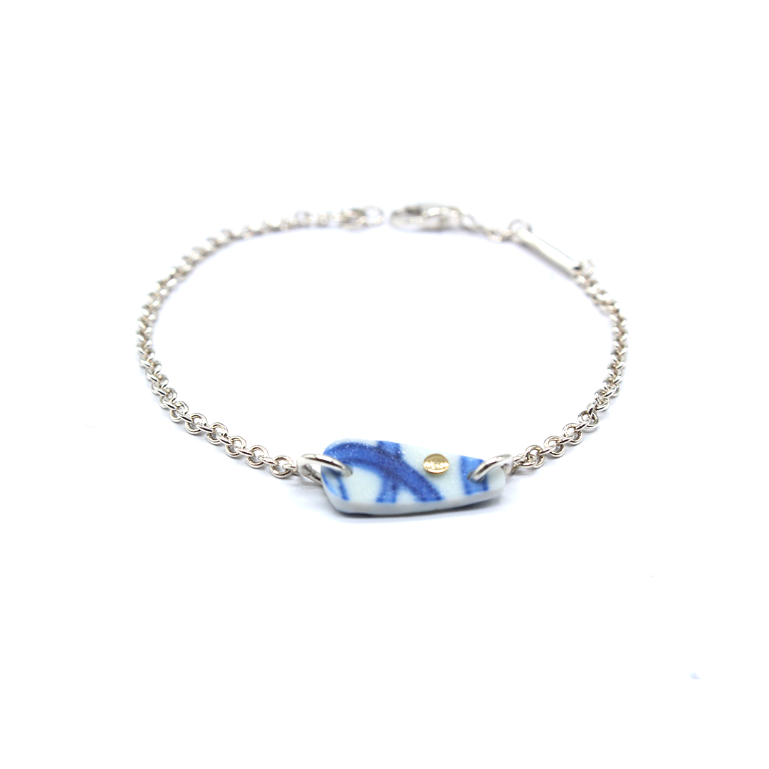 Kintsugi Bracelet Yellow Gold & Silver - Porcelain