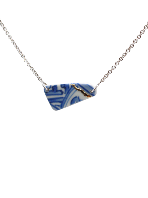 Kintsugi - Necklace Silver and Yellow Gold