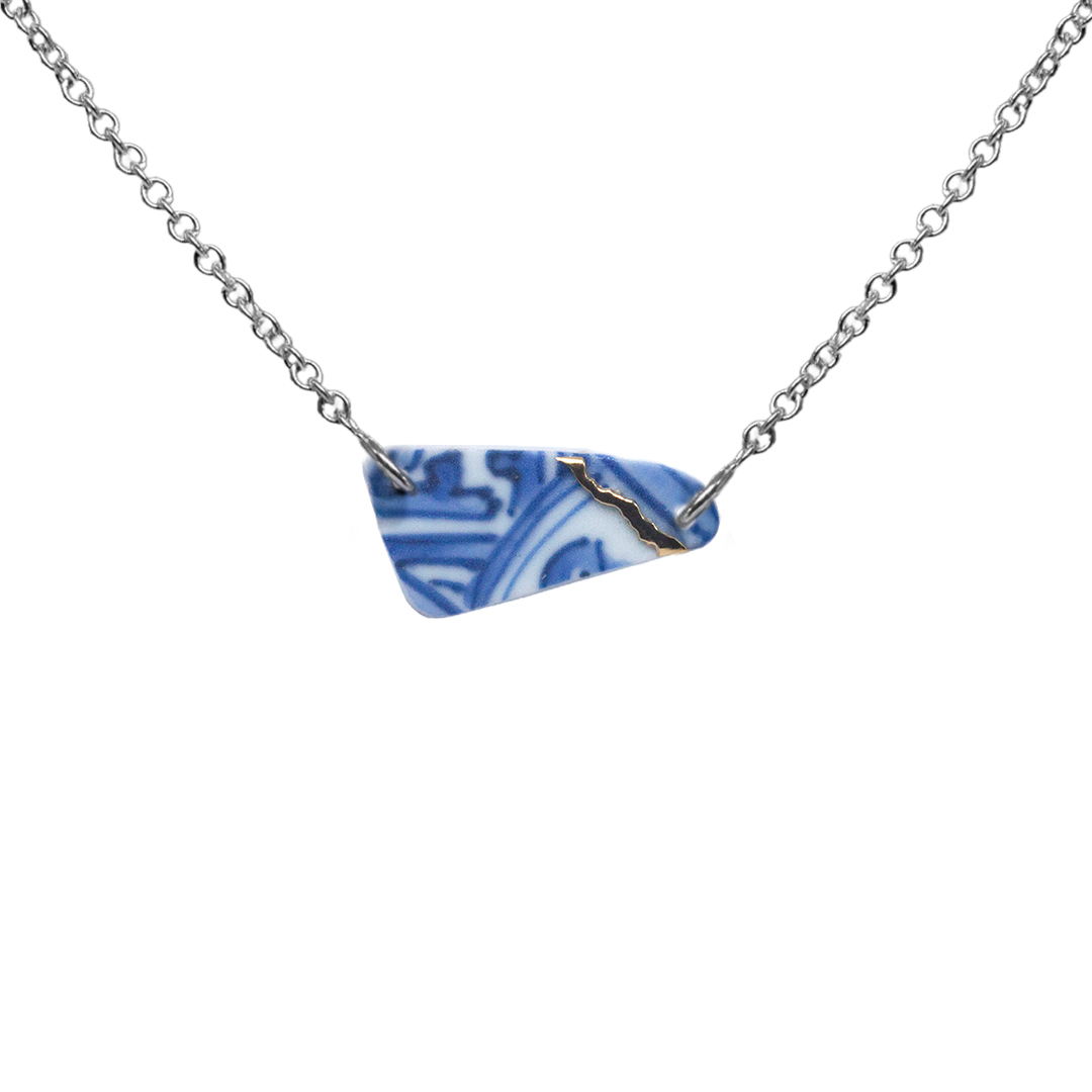 Necklace-Kintsugi-Silver and Yellow Gold