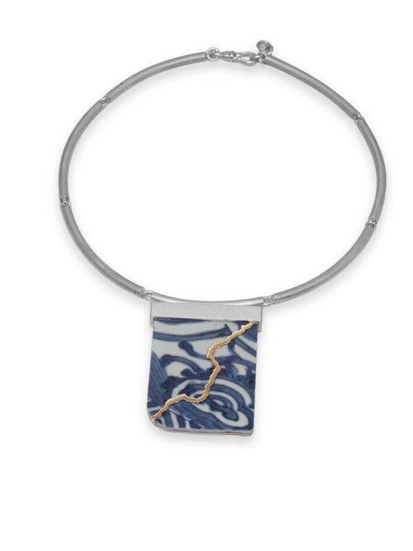 Necklace-Kintsugi-Silver and Yellow Gold