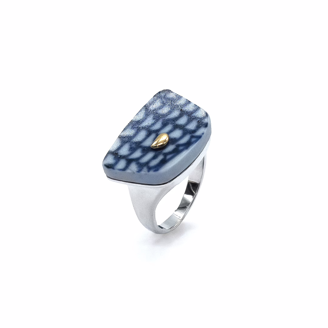Kintsugi - Ring Silver & Yellow gold