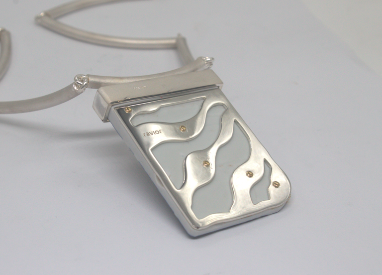 Necklace-Kintsugi-Silver and Yellow Gold