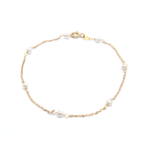 Bracelet - White Gold with White Pearl