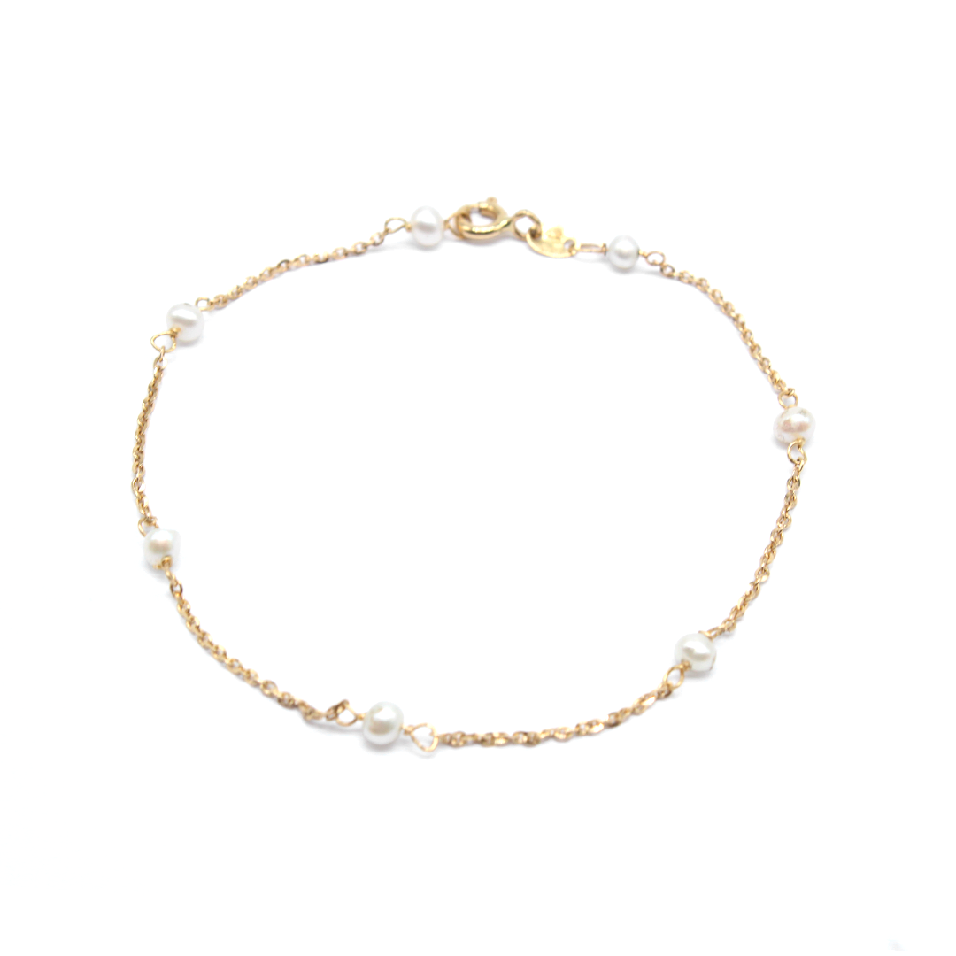 Bracelet - White Gold with White Pearl