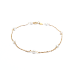 Bracelet - White Gold with White Pearl