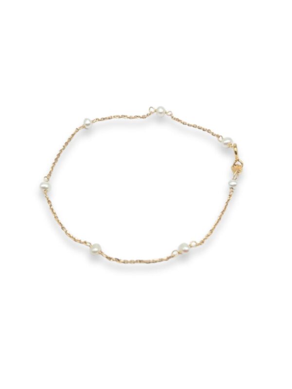 GOLD W: 1.23g White Pearl Bracelet F:750