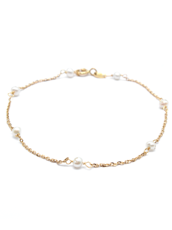Bracelet - White Gold with White Pearl