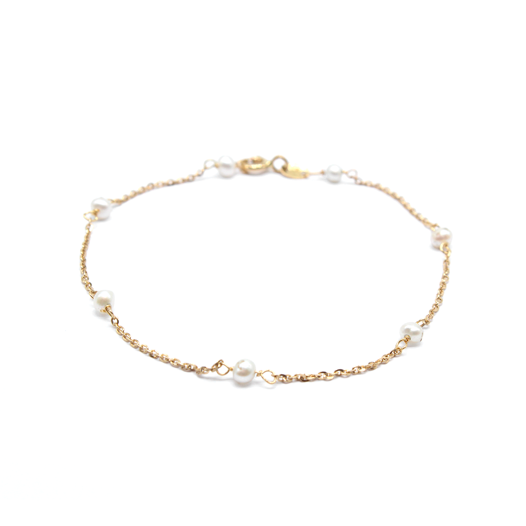 Bracelet - White Gold with White Pearl
