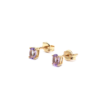 Earring - Yellow Gold with Amethyst