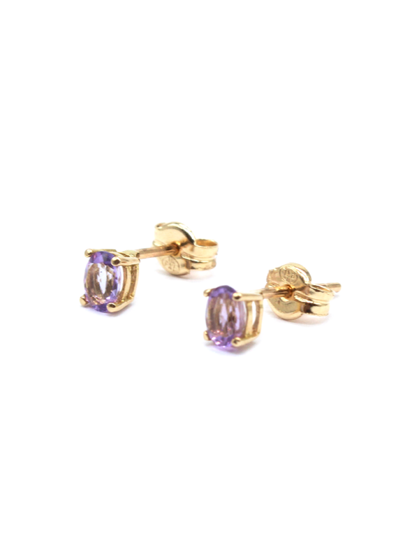 Earring - Yellow Gold with Amethyst
