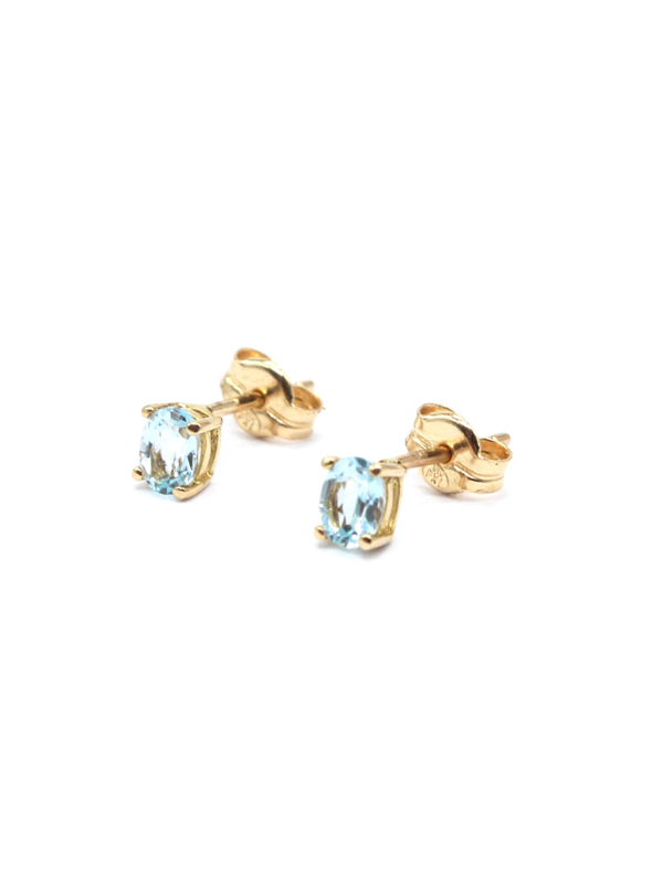 Earring - Yellow Gold with Topaz