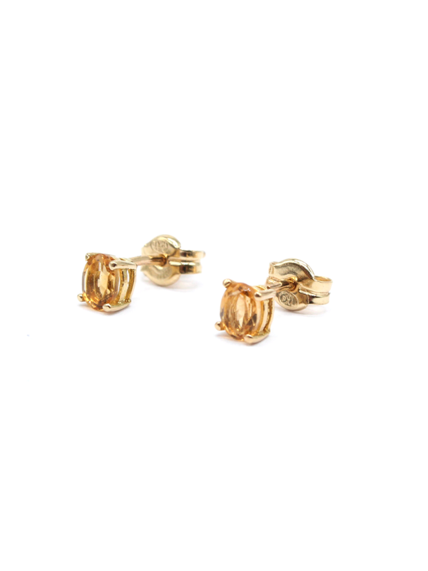 Earring - Yellow Gold with Citrine