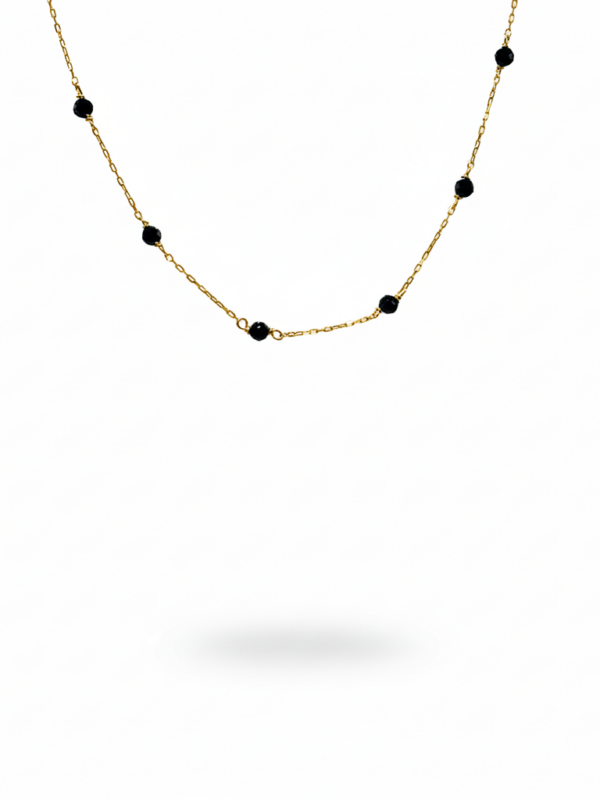 Necklace - Yellow Gold with Onyx