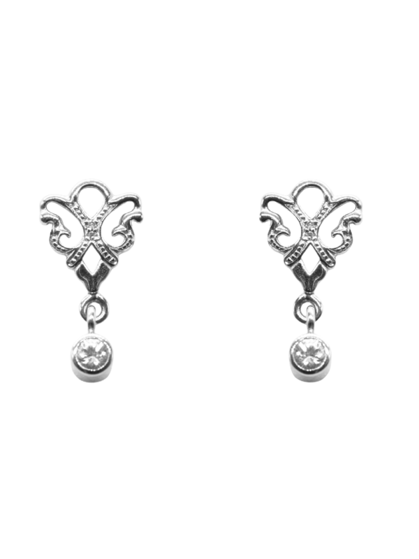 Earring - Gold with Diamonds & Sapphire