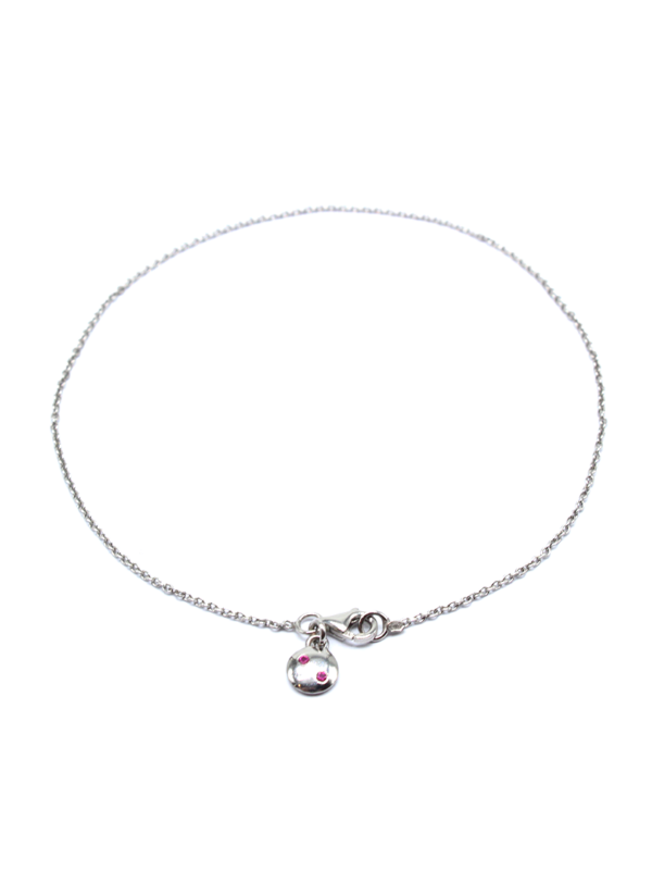 Anklet - White Gold with Sapphire