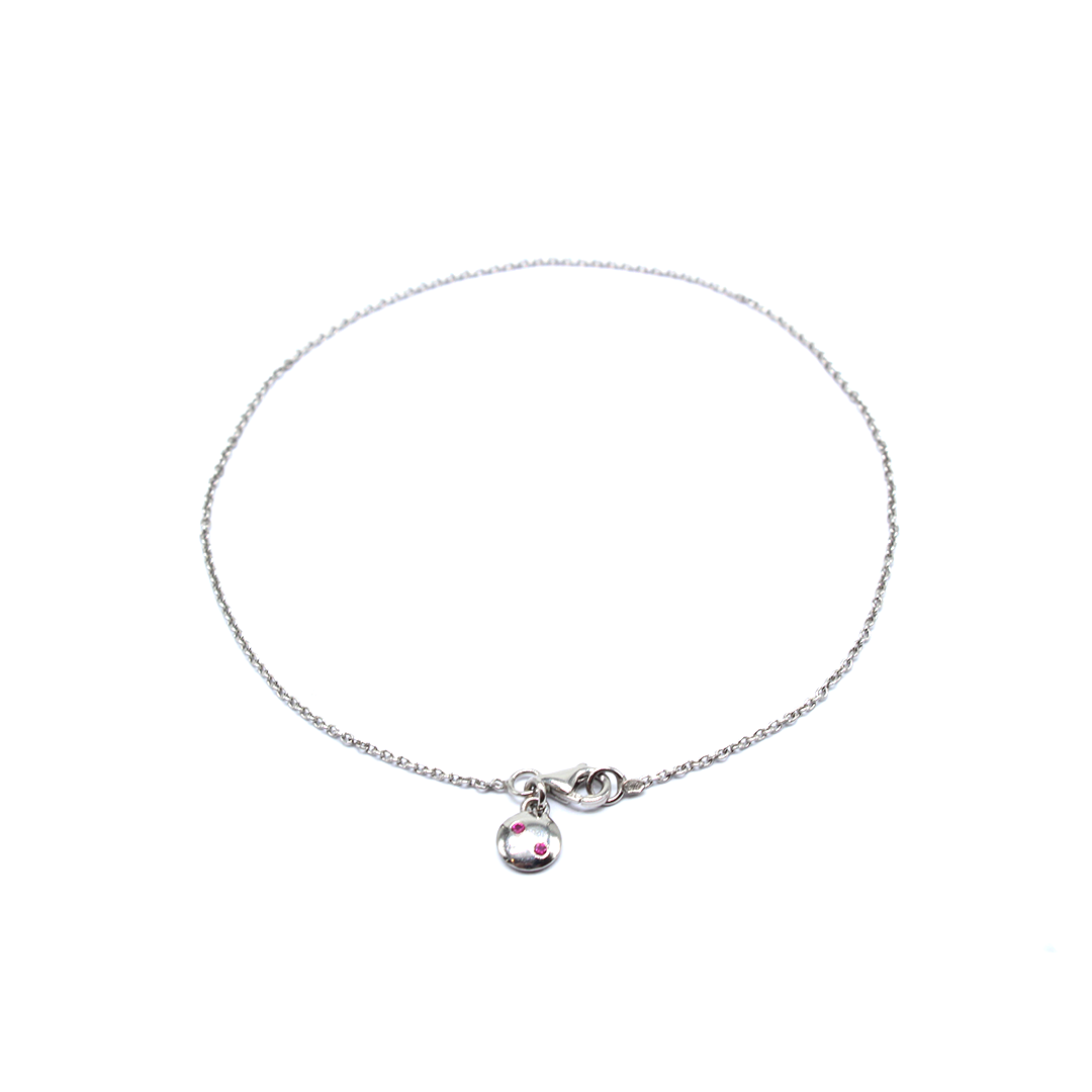Anklet - White Gold with Sapphire