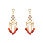 Earring - Arboresans Yellow Gold with Diamonds & Garnet