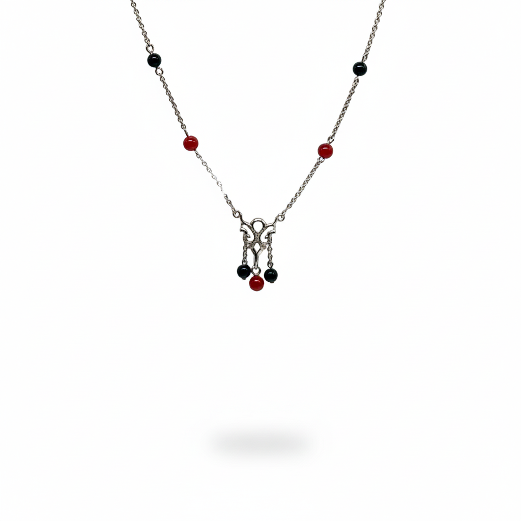NECKLACE BREADS GRENAT DIAMOND W:5.26