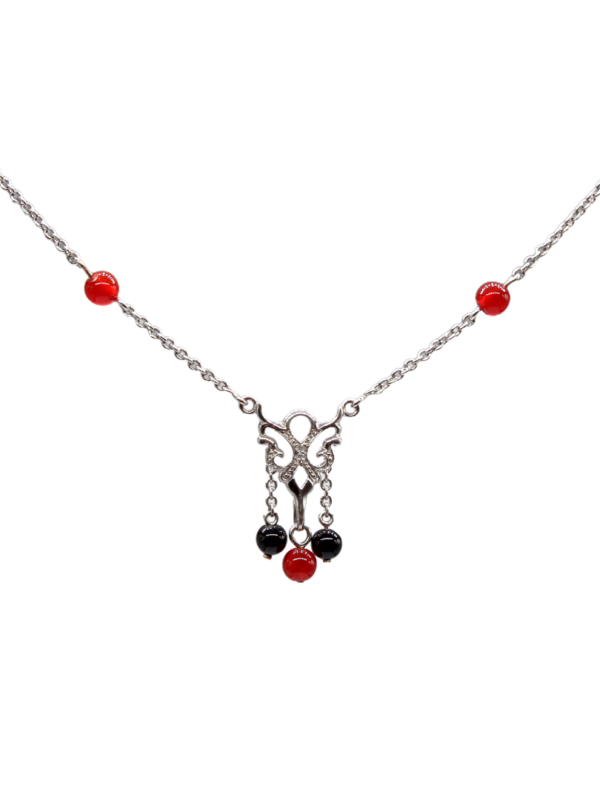 Necklace - Arboresans with Grenat and Onyx Beads
