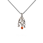 Pendant - Arboresans with Red Coral on White Gold