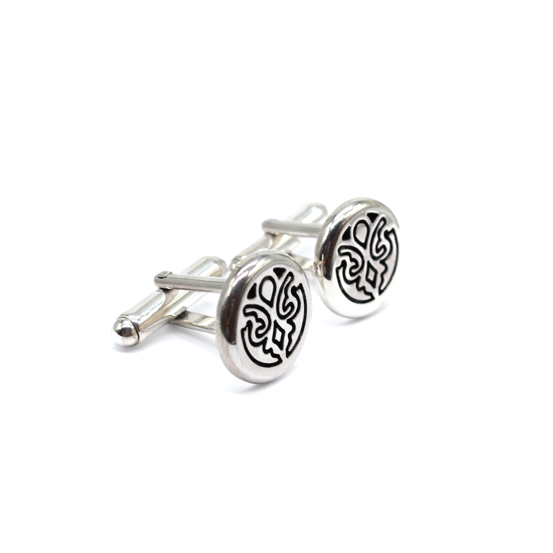 Cufflink - Silver Engraved Arboresans