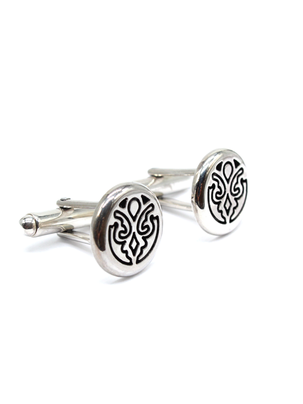 Cufflink - Silver Engraved Arboresans
