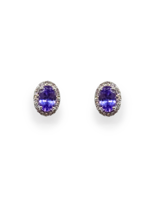 WG earring Tanzanite 1.06g Diam 0.11 g gold W:2.21g F:750