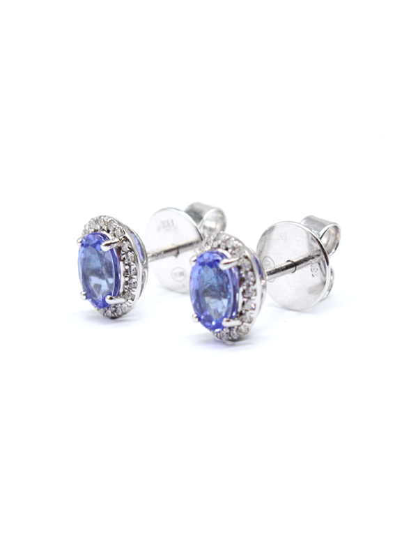Earring - White Gold with Diamonds & Tanzanite