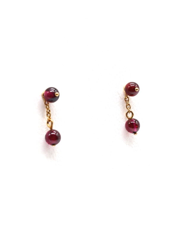 Earring - Yellow Gold Garnet