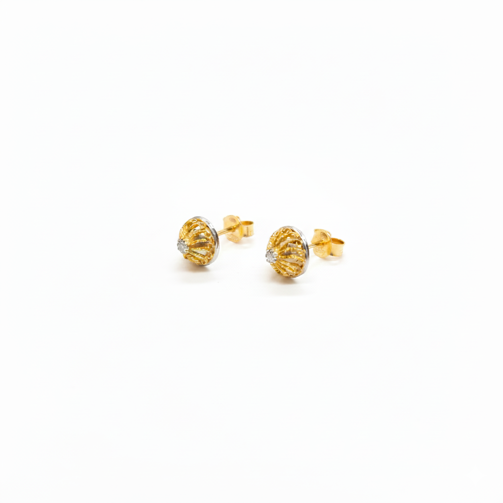 Earring - Yellow Gold/ White Gold with Diamonds