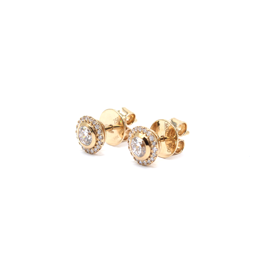 Earring - Yellow Gold with Diamonds Lab Grown