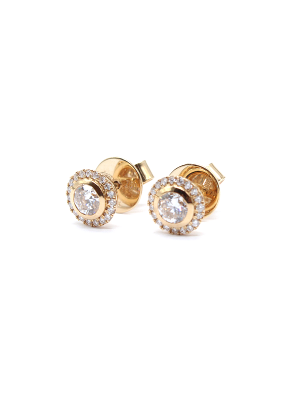 Earring - Yellow Gold with Diamonds Lab Grown