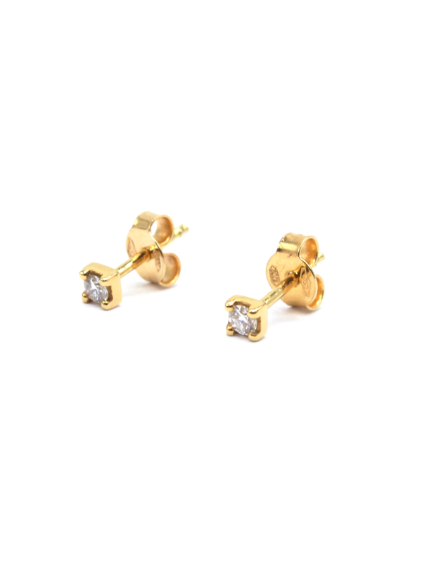 Earring - Yellow Gold with Diamonds Lab Grown