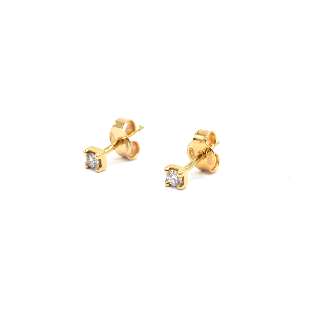 Earring - Yellow Gold with Diamonds Lab Grown