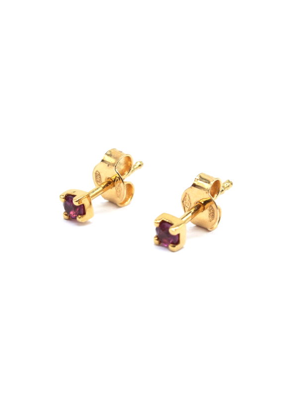 Earring - Yellow Gold with Amethyst