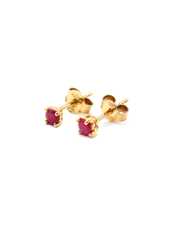 Earring - Yellow Gold with Ruby