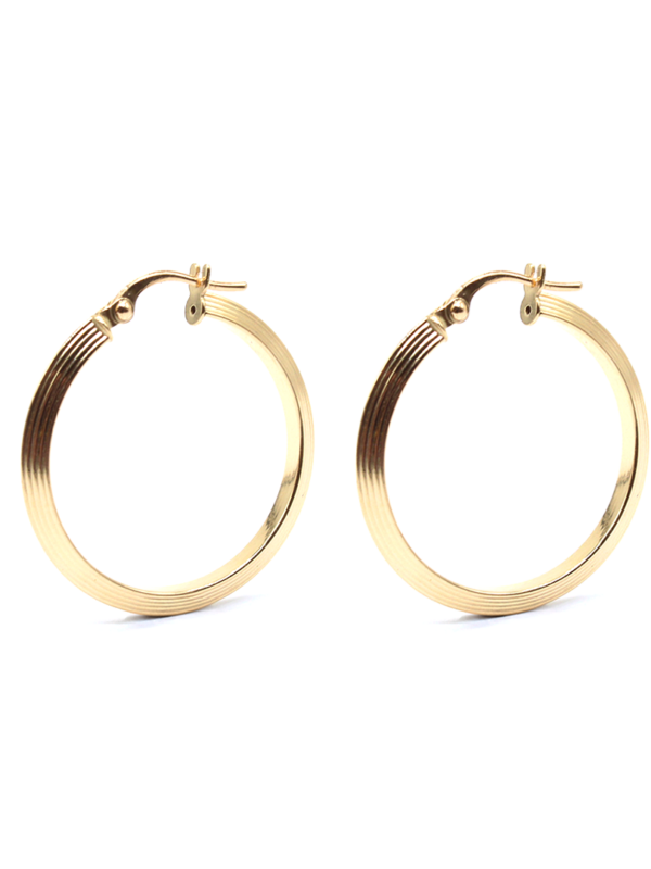 Earring - Yellow Gold Hoops