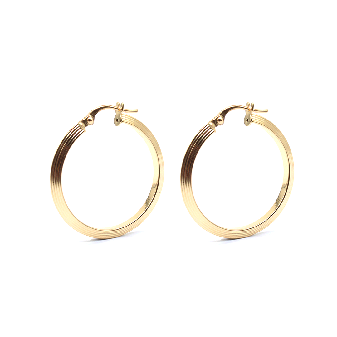 Earring - Yellow Gold Hoops