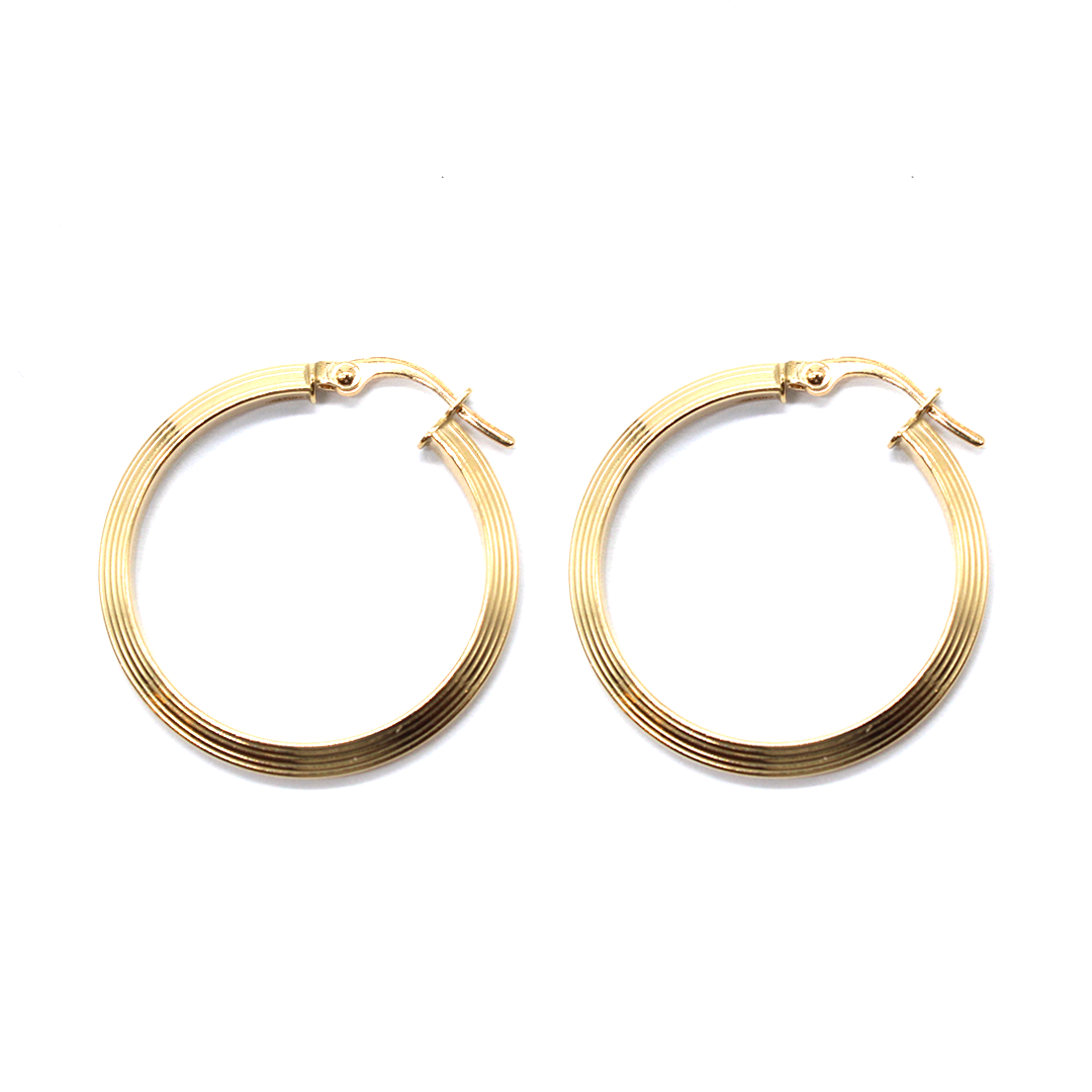 Earring - Yellow Gold Hoops